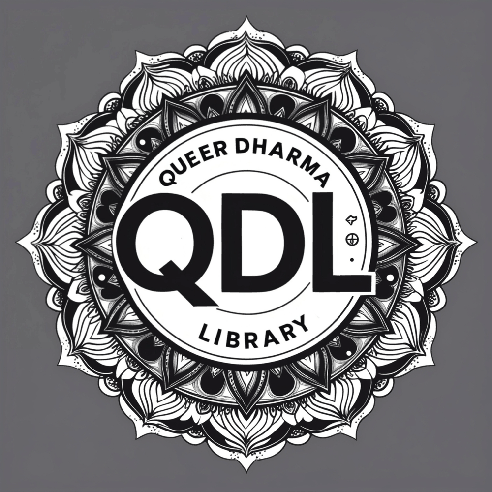 Queer Dharma Library logo: the letters QDL inside a mandala